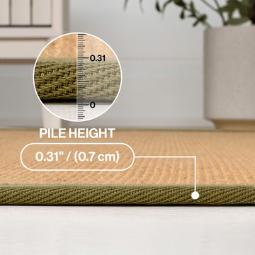 Camden Farmhouse Cottage Border Jute Area Rug